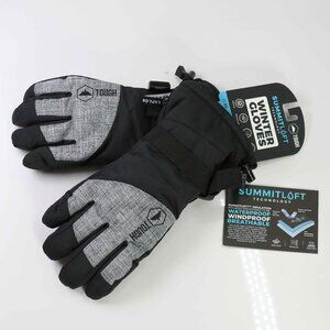 New!  Tough Outfitters Mens Winter Gloves, Black and Gray, Size Medium